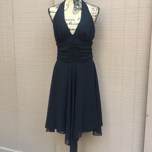 Sz XL Maria Bonita Black Asymmetrical Halter Dress
